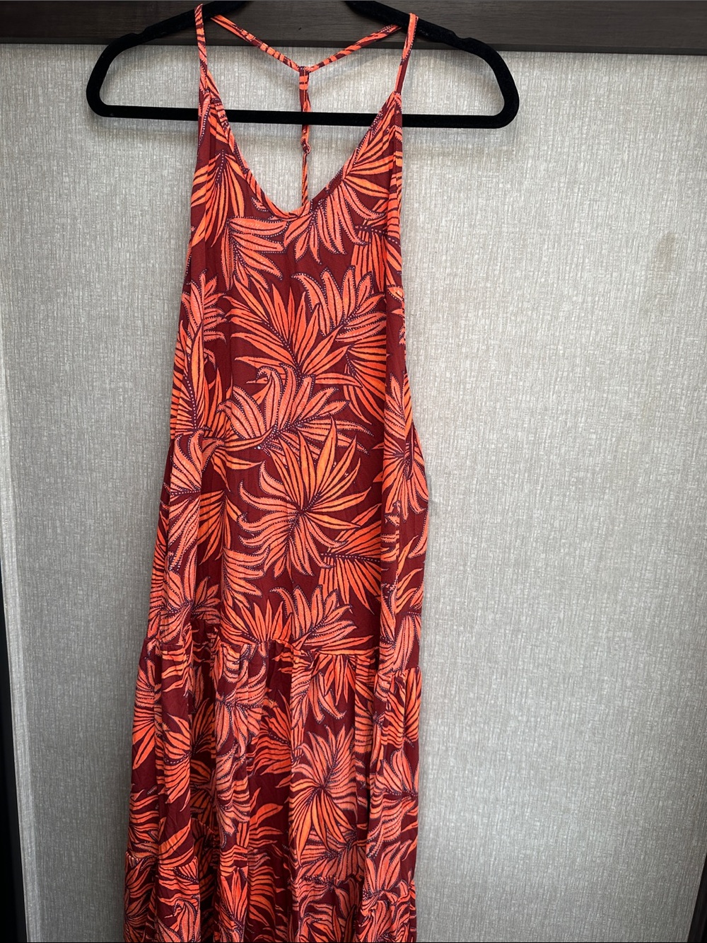 Maaji Beach dress Red and Orange Tropical Maxi Dress